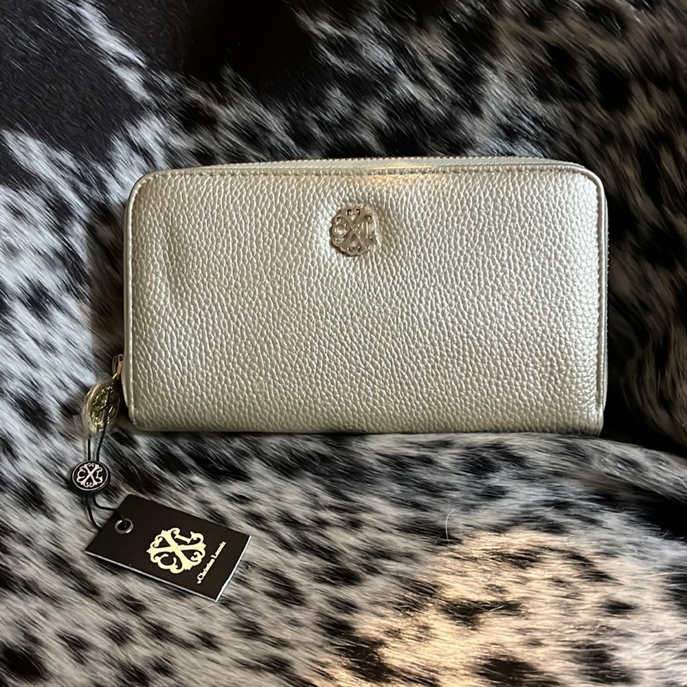 NWT gold Chrisrian Lacroix wallet, clutch